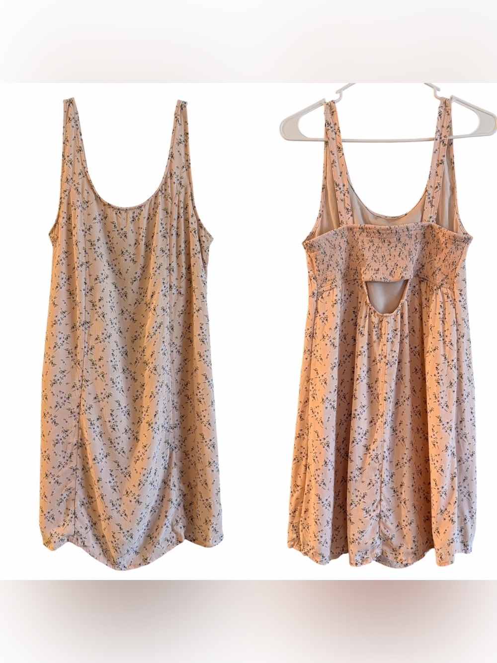 American Eagle Pink Floral Cottage Whimsical Sleeveless Scoop Tank Mini Dress M